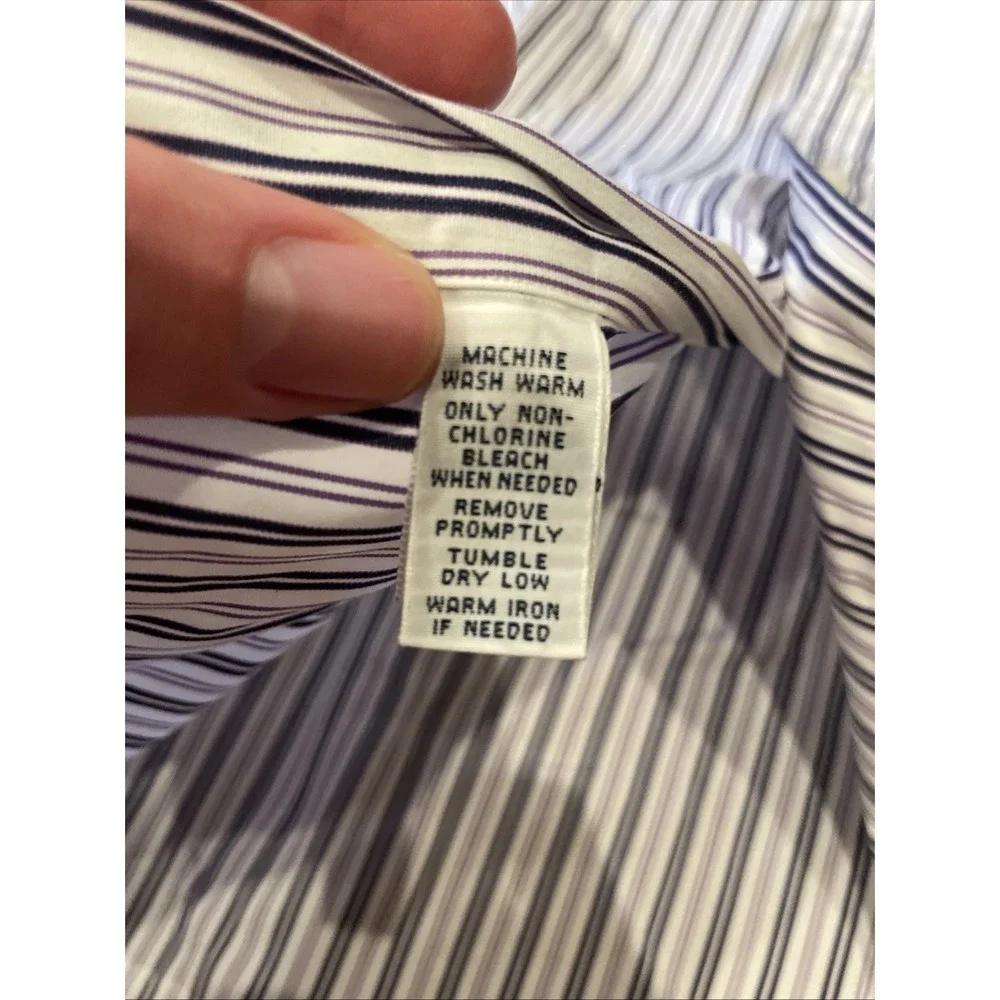 Polo Ralph Lauren Men's Regent Classic Fit Shirt White Striped Size‎ 17 34/35